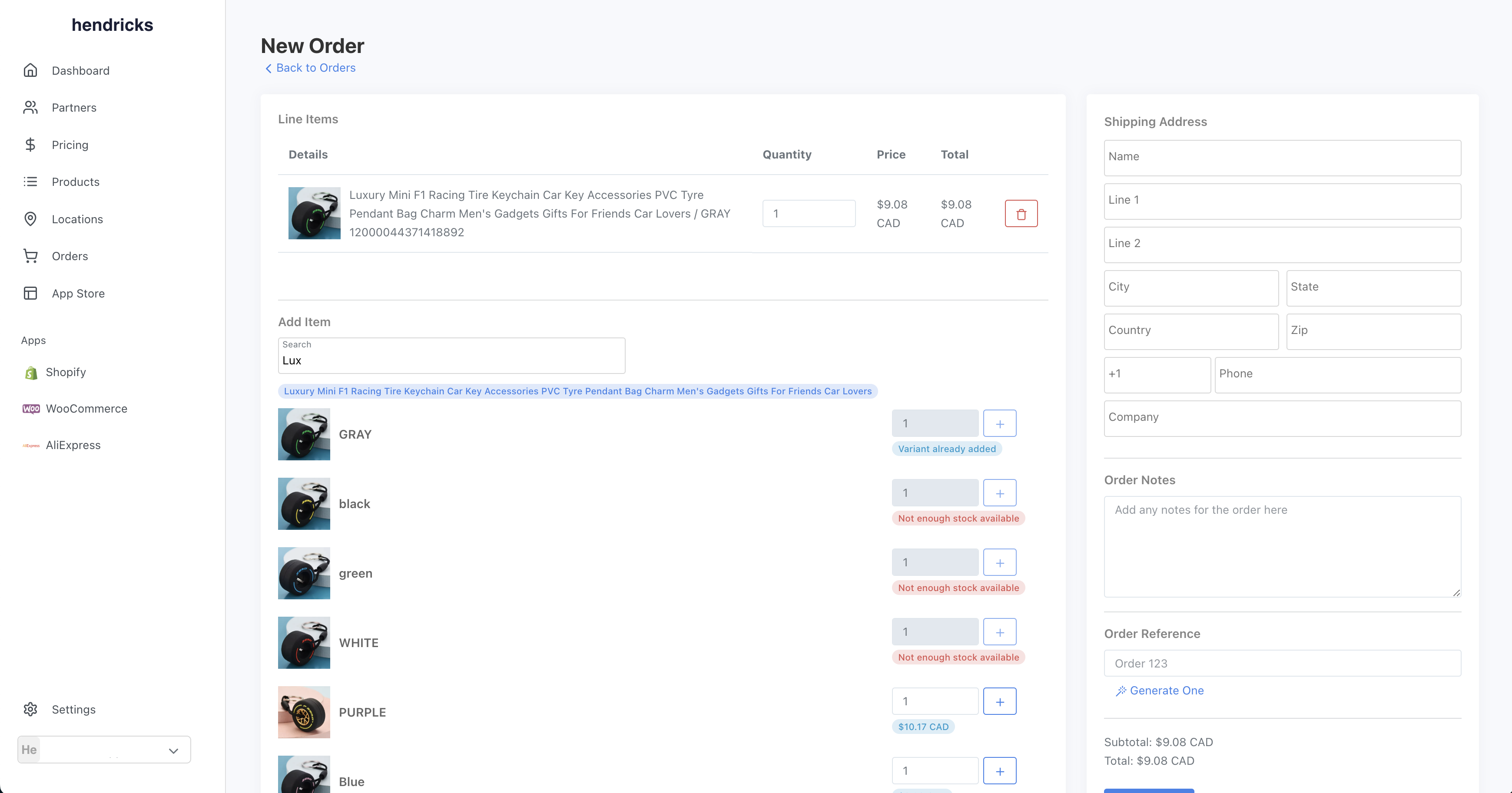 Create Order