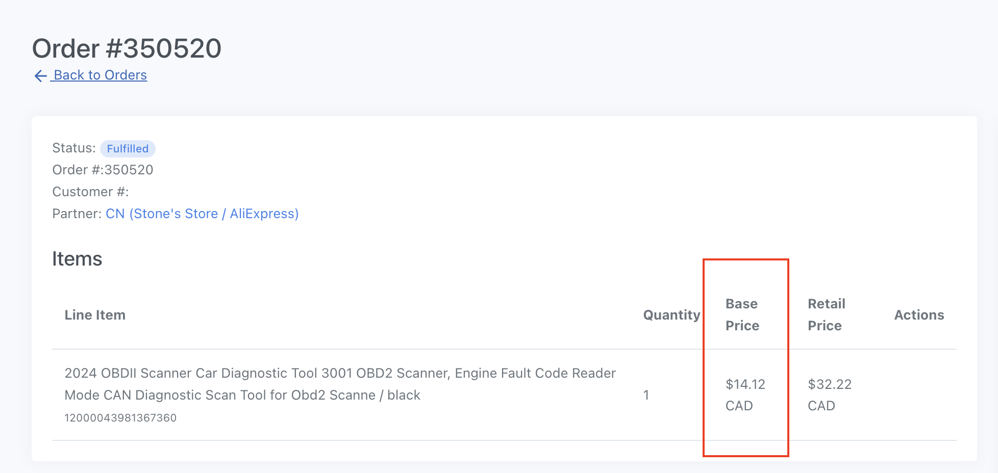 AliExpress Order Status